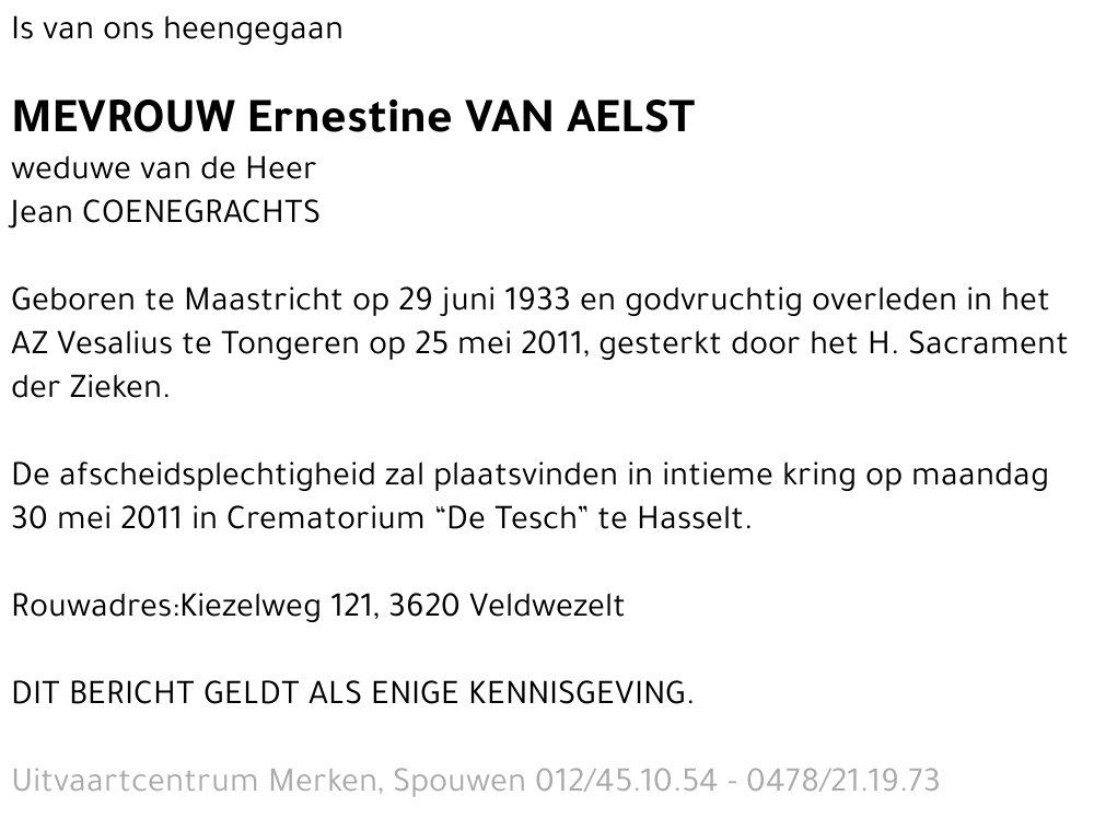 Ernestine Van Aelst