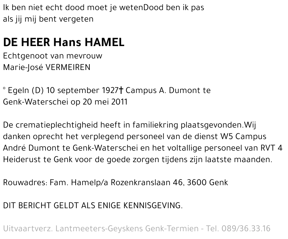 Hans HAMEL