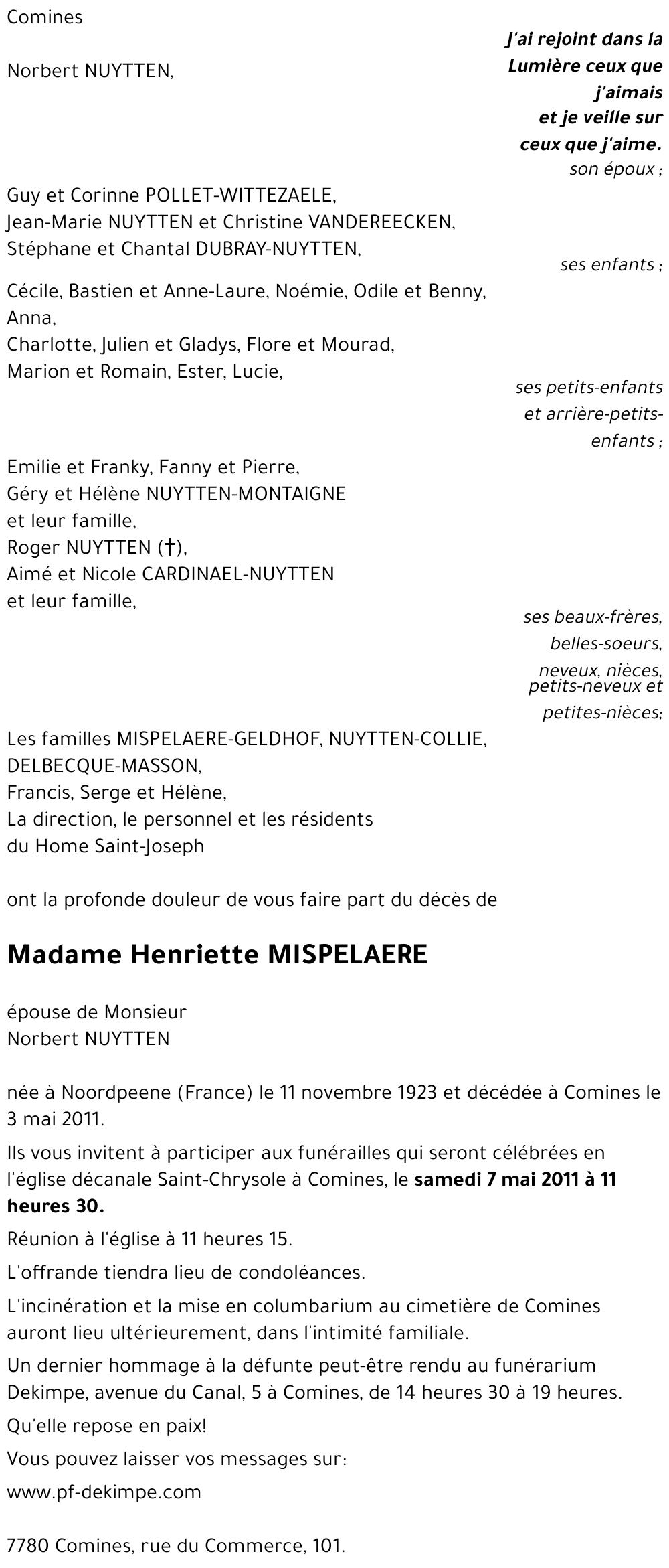 Henriette MISPELAERE