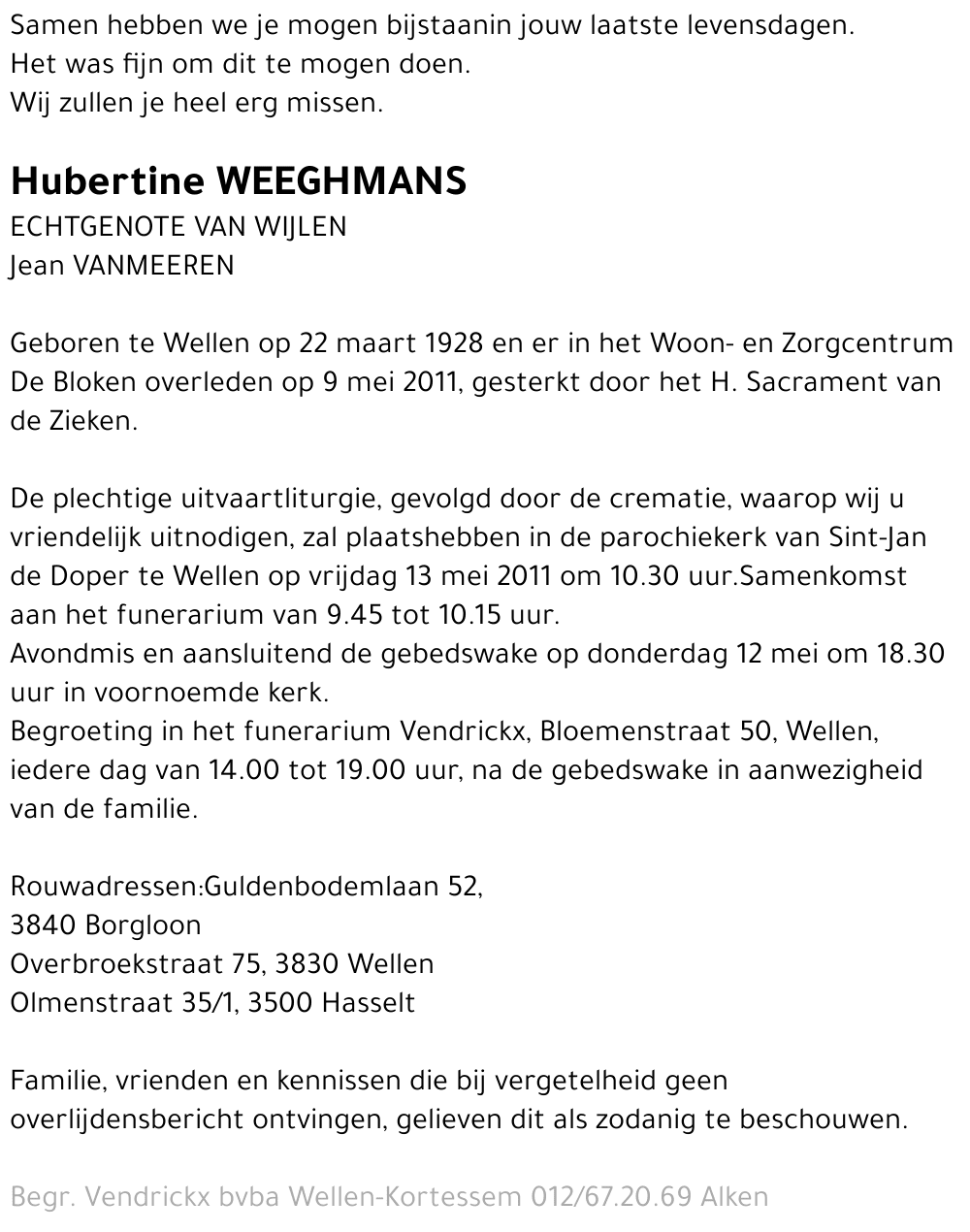 Hubertine Weeghmans