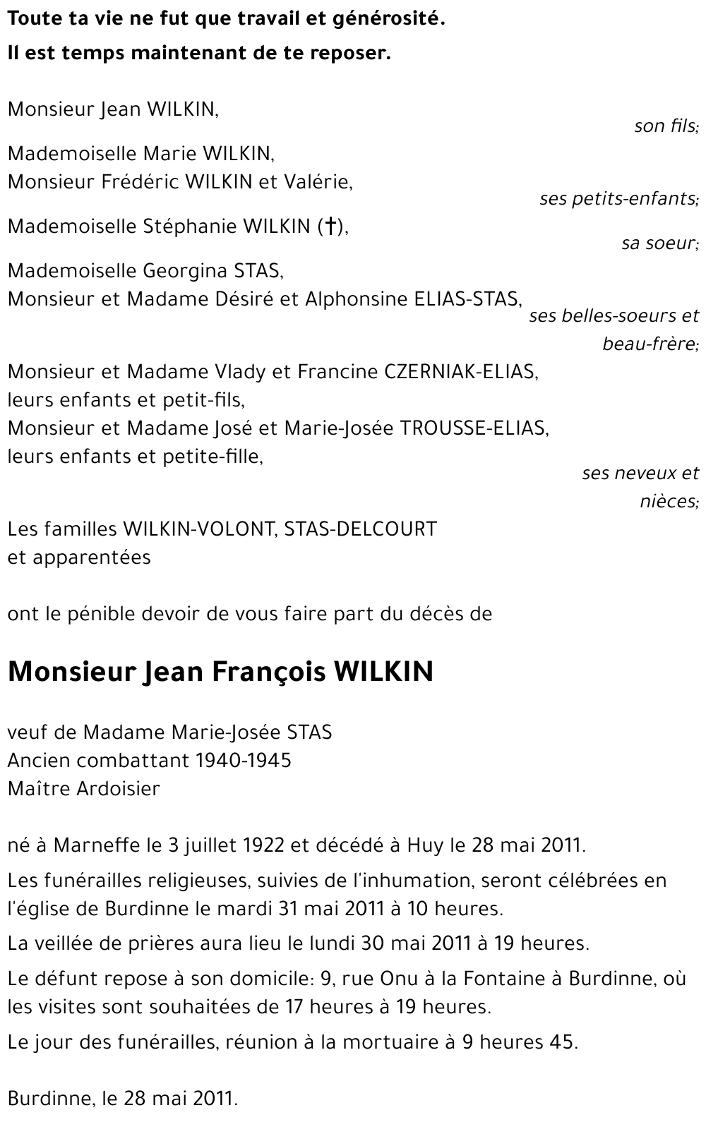 Jean François WILKIN