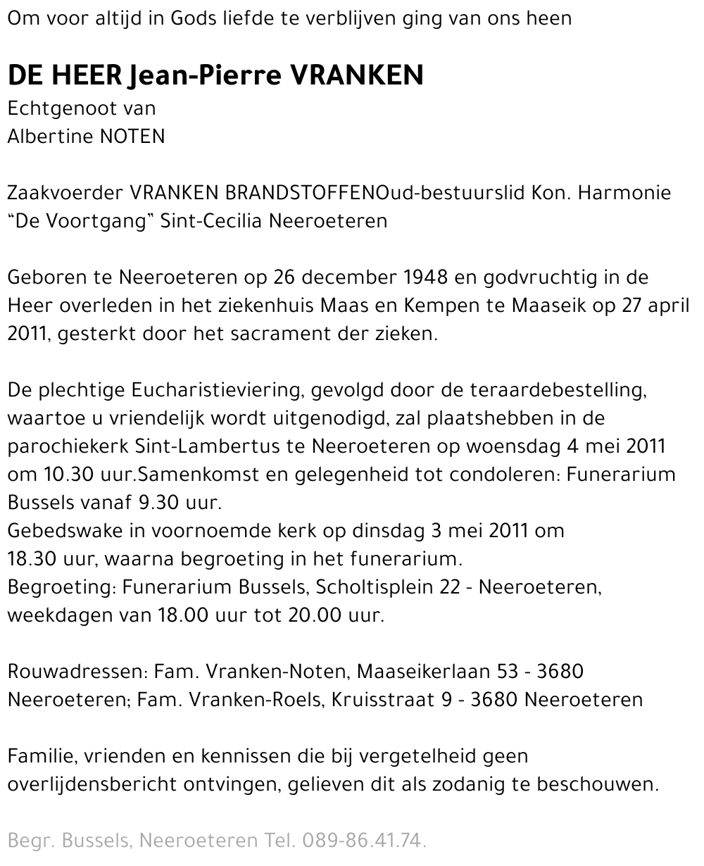 Jean-Pierre VRANKEN