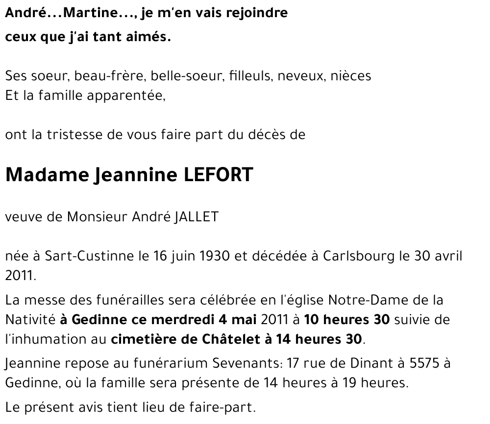 Jeannine LEFORT