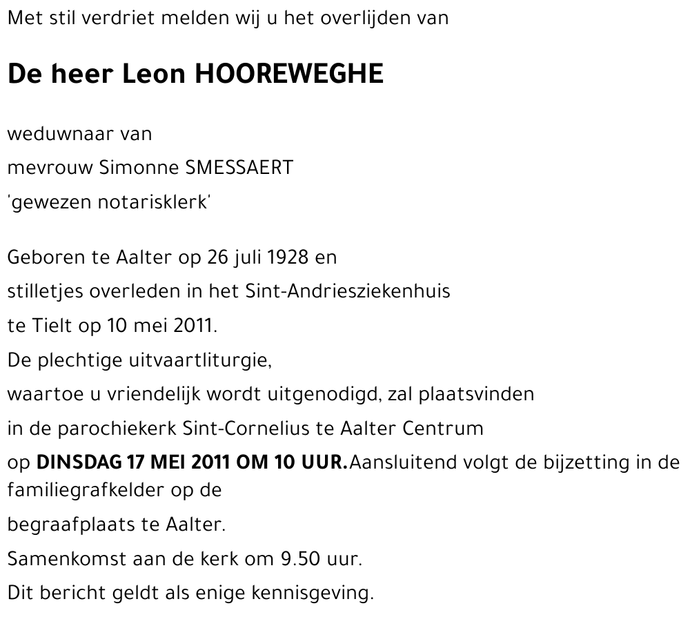Leon HOOREWEGHE