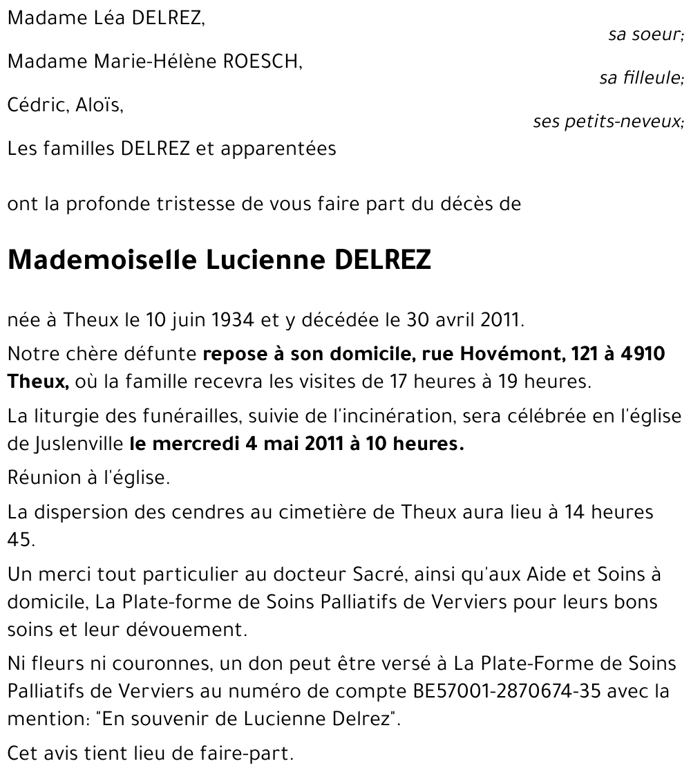 Lucienne DELREZ
