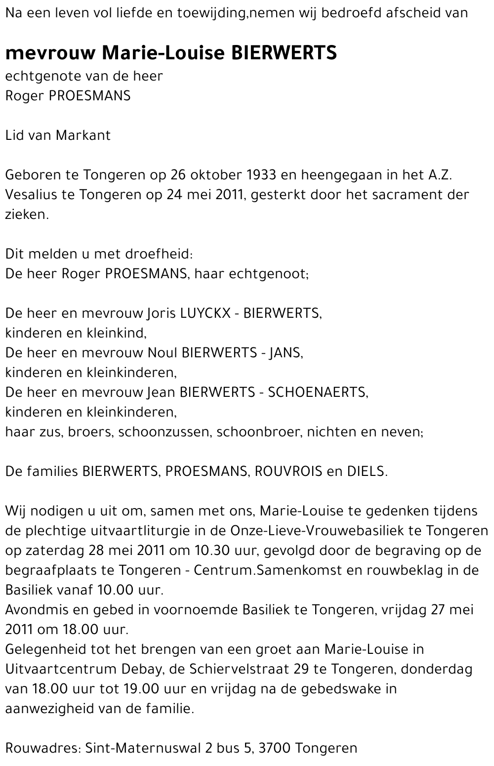 Marie-Louise BIERWERTS