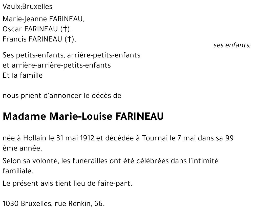 Marie-Louise FARINEAU