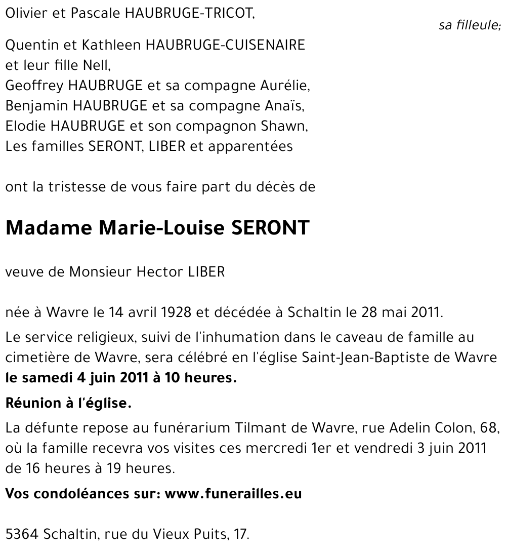Marie-Louise SERONT