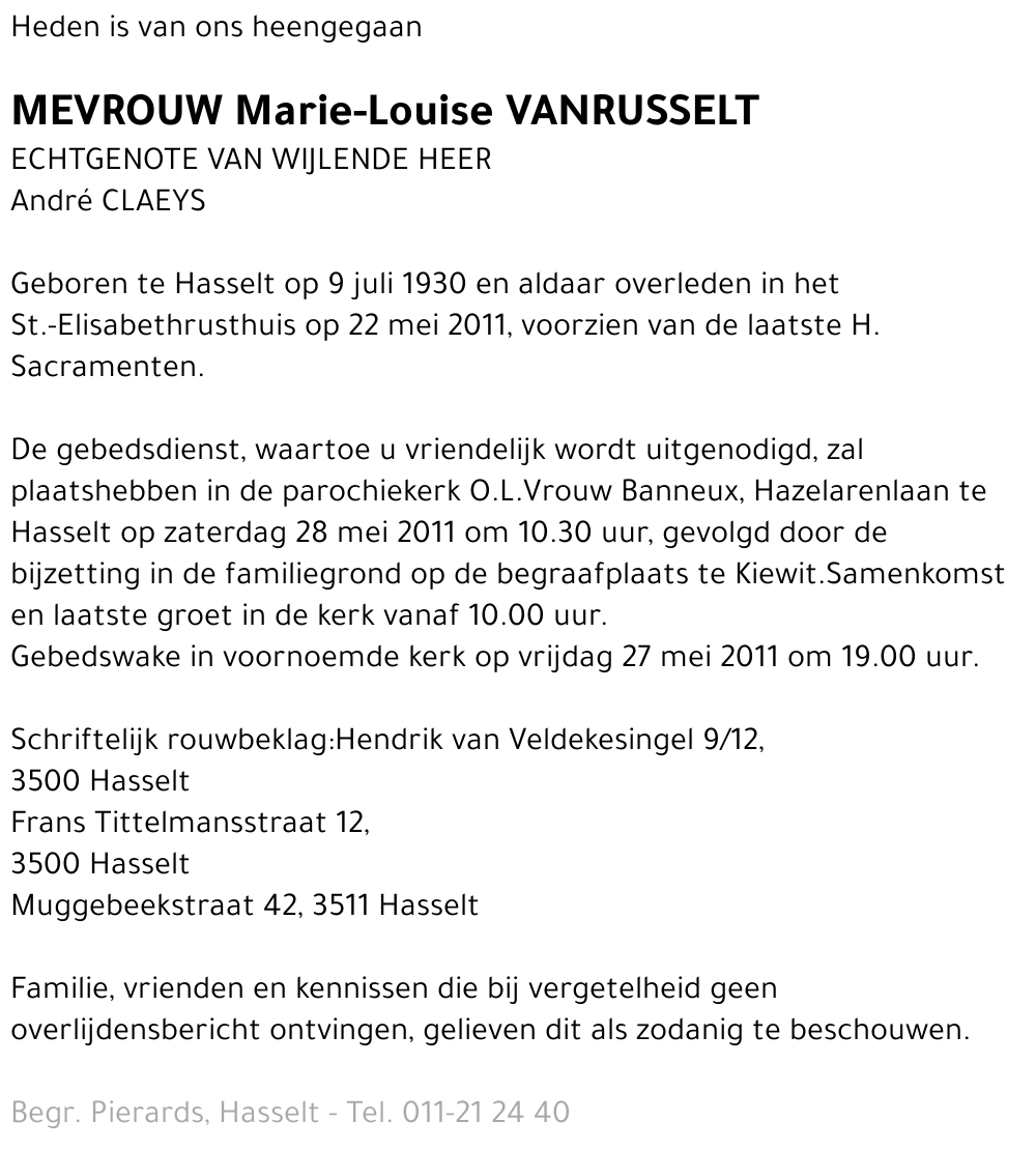 Marie-Louise Vanrusselt