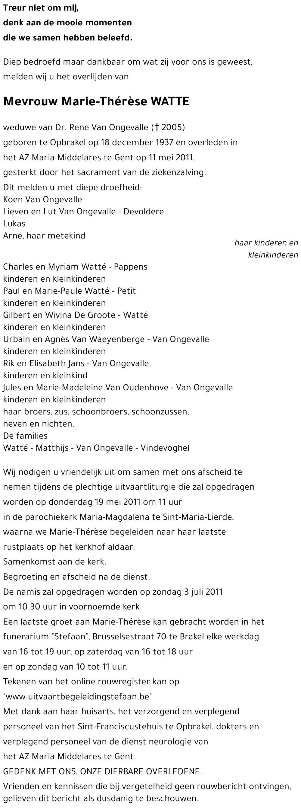 Marie-Thérèse WATTE