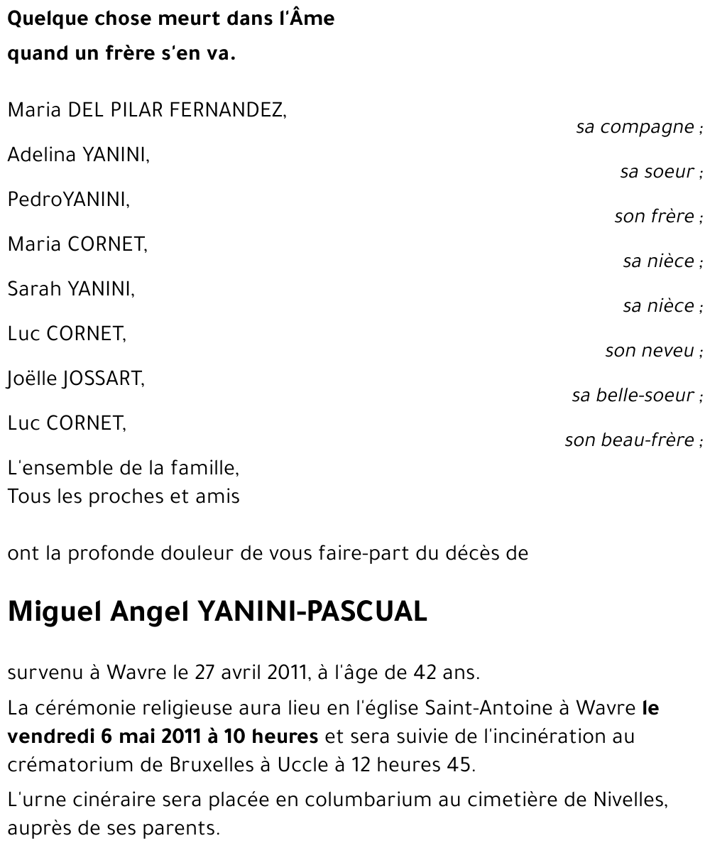 MIguel Angel YANINI PASCUAL