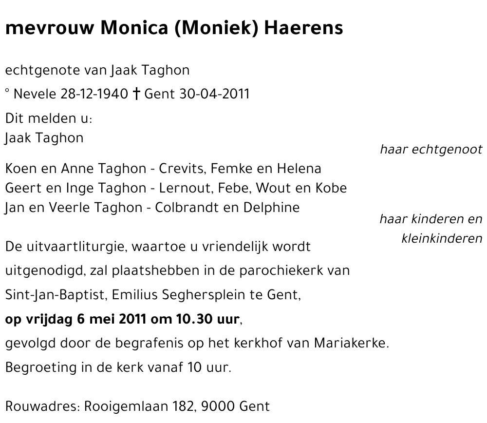 Monica (Moniek) Haerens