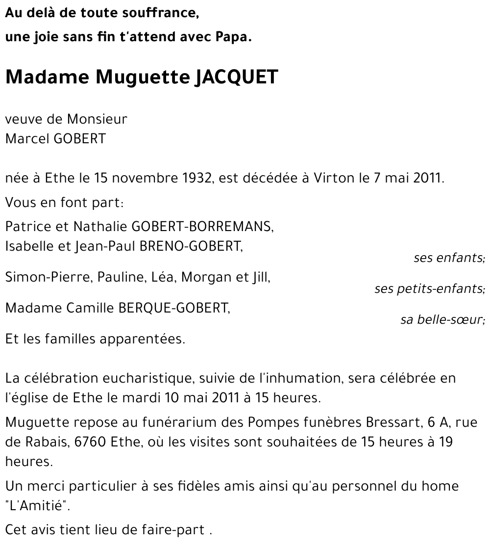 Muguette JACQUET