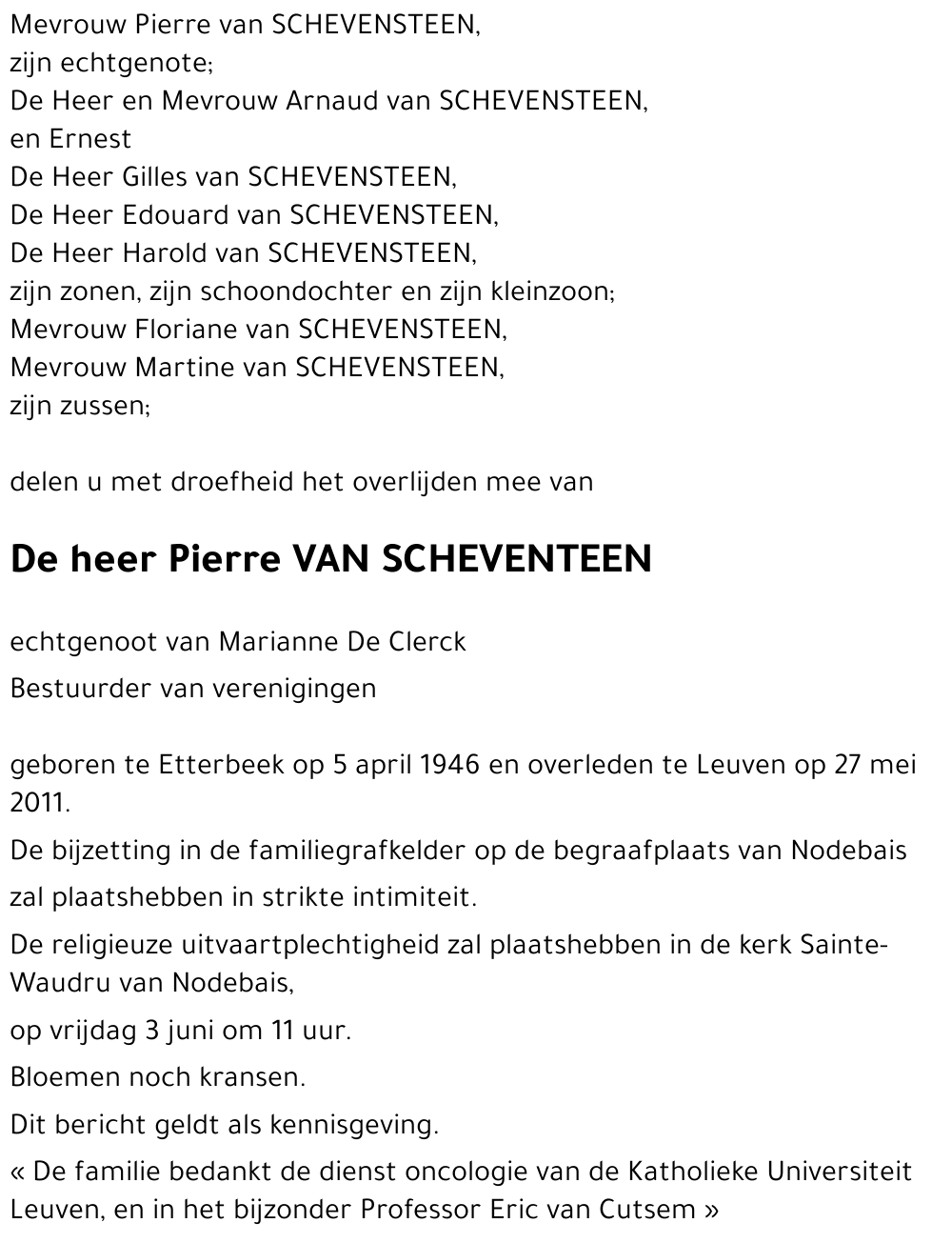 Pierre VAN SCHEVENTEEN