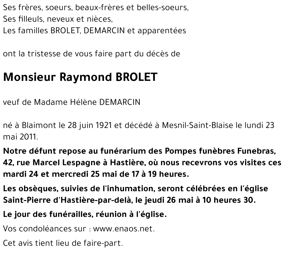 Raymond BROLET