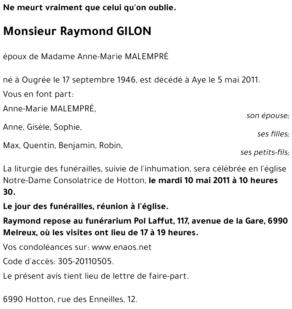 Raymond GILON