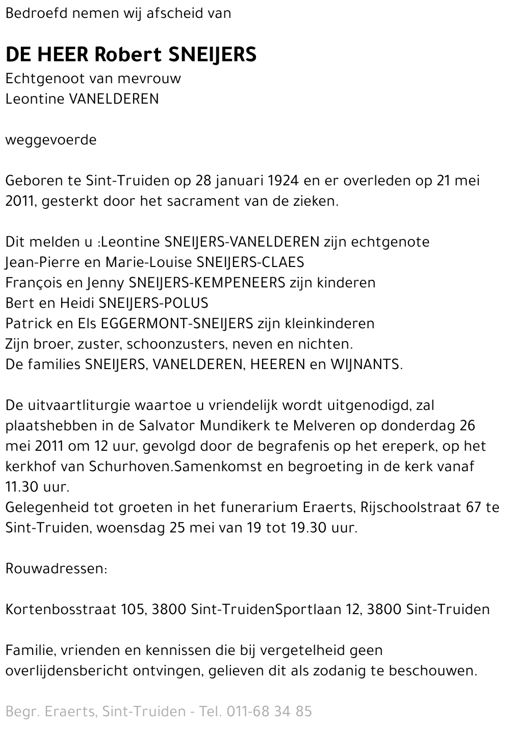 Robert en Leontine Sneijers-Vanelderen