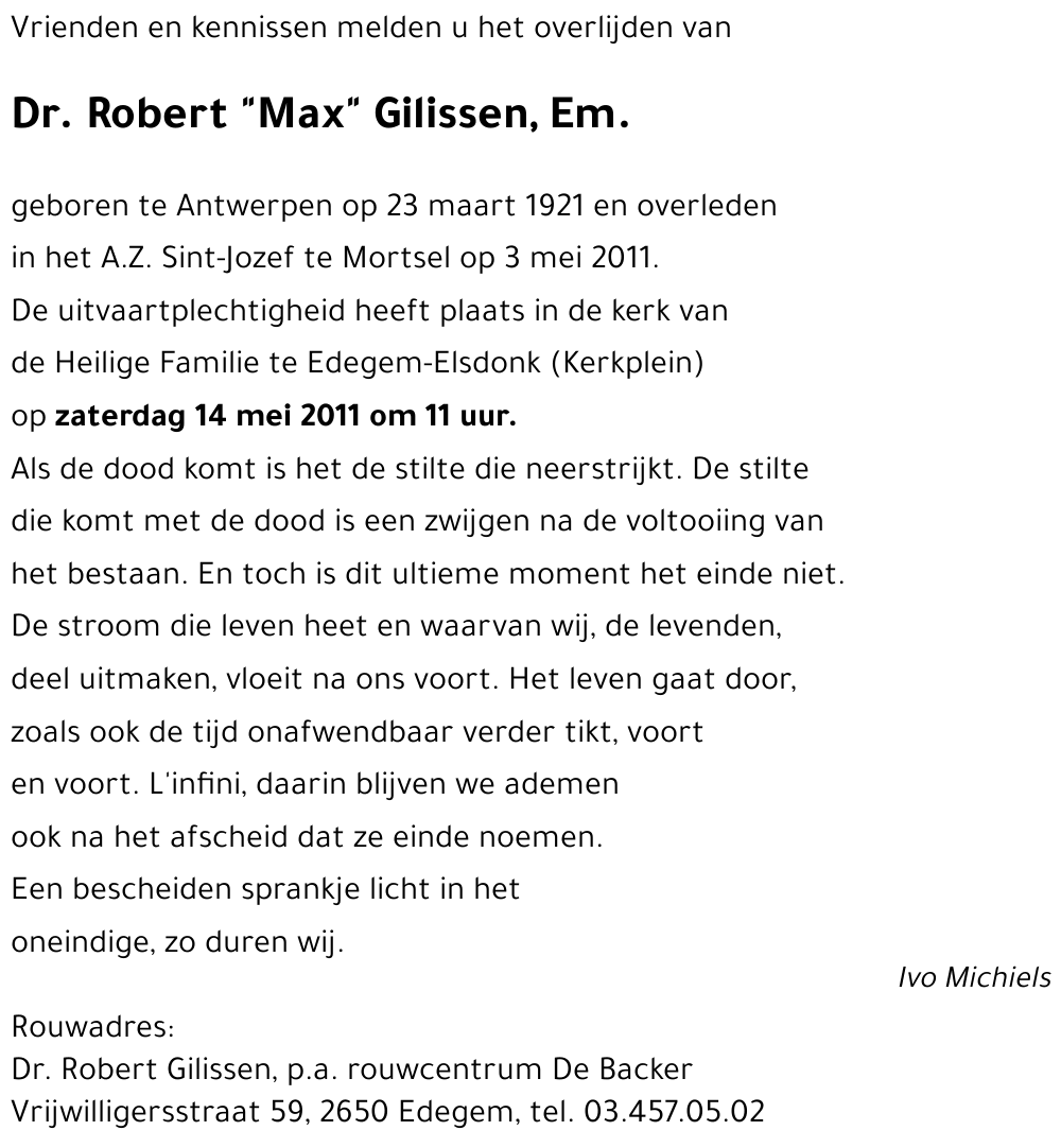 Robert 'Max' GILISSEN
