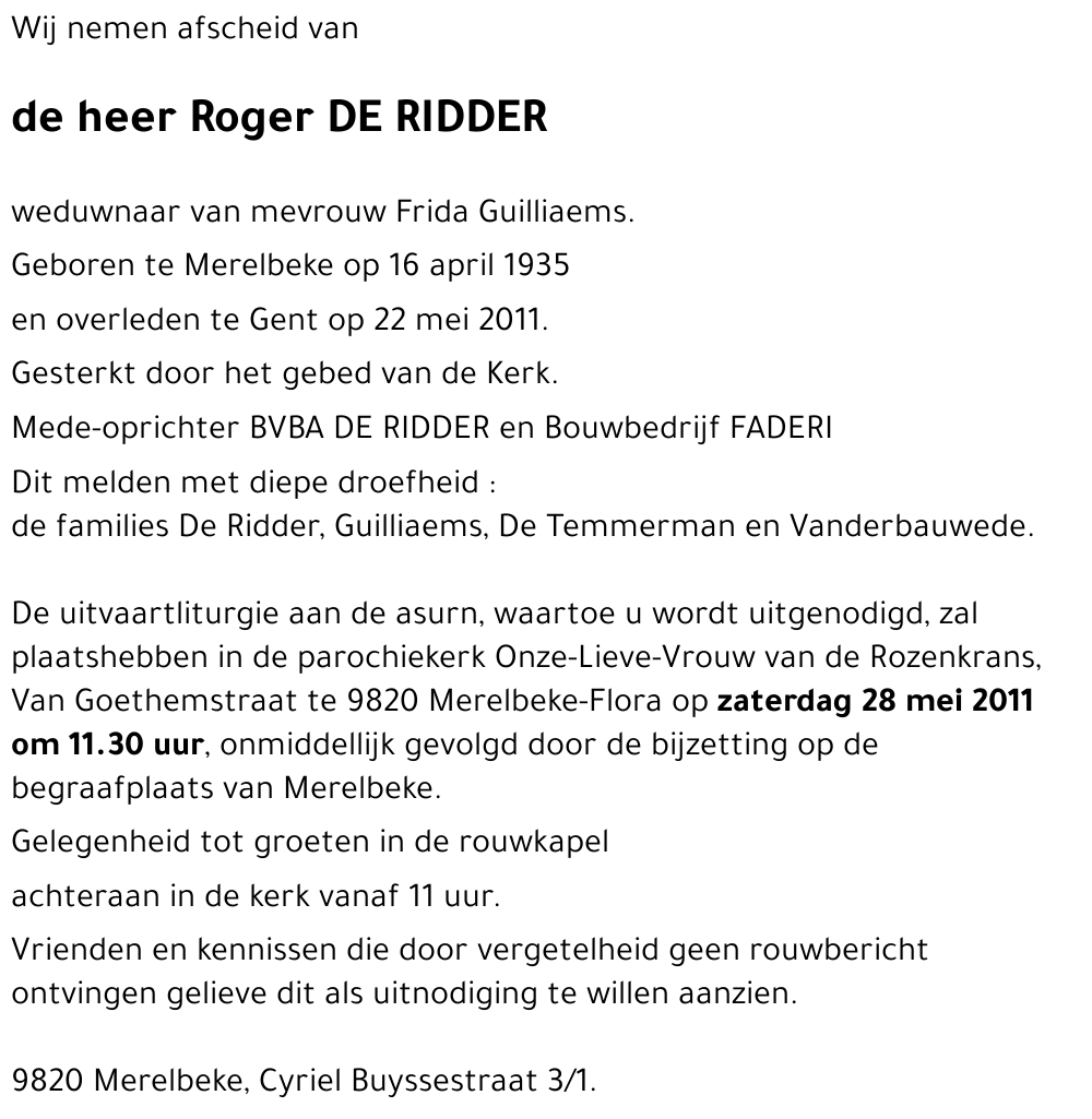Roger DE RIDDER