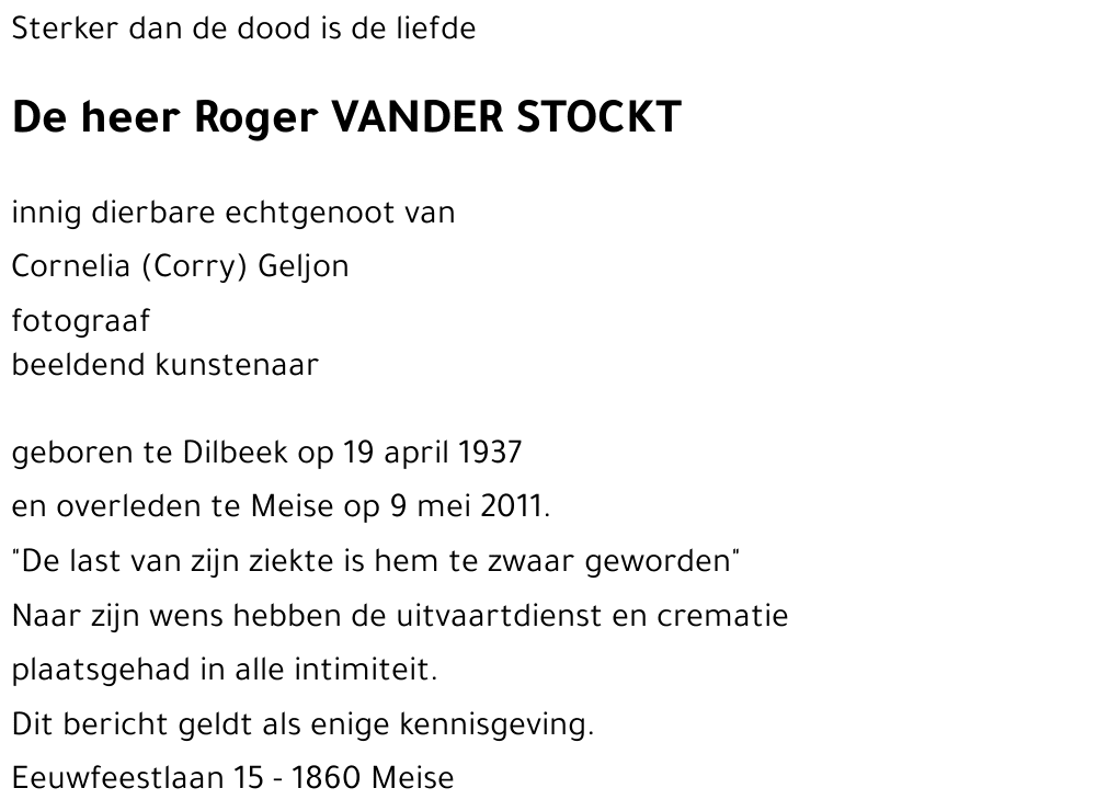 Roger VANDER STOCKT