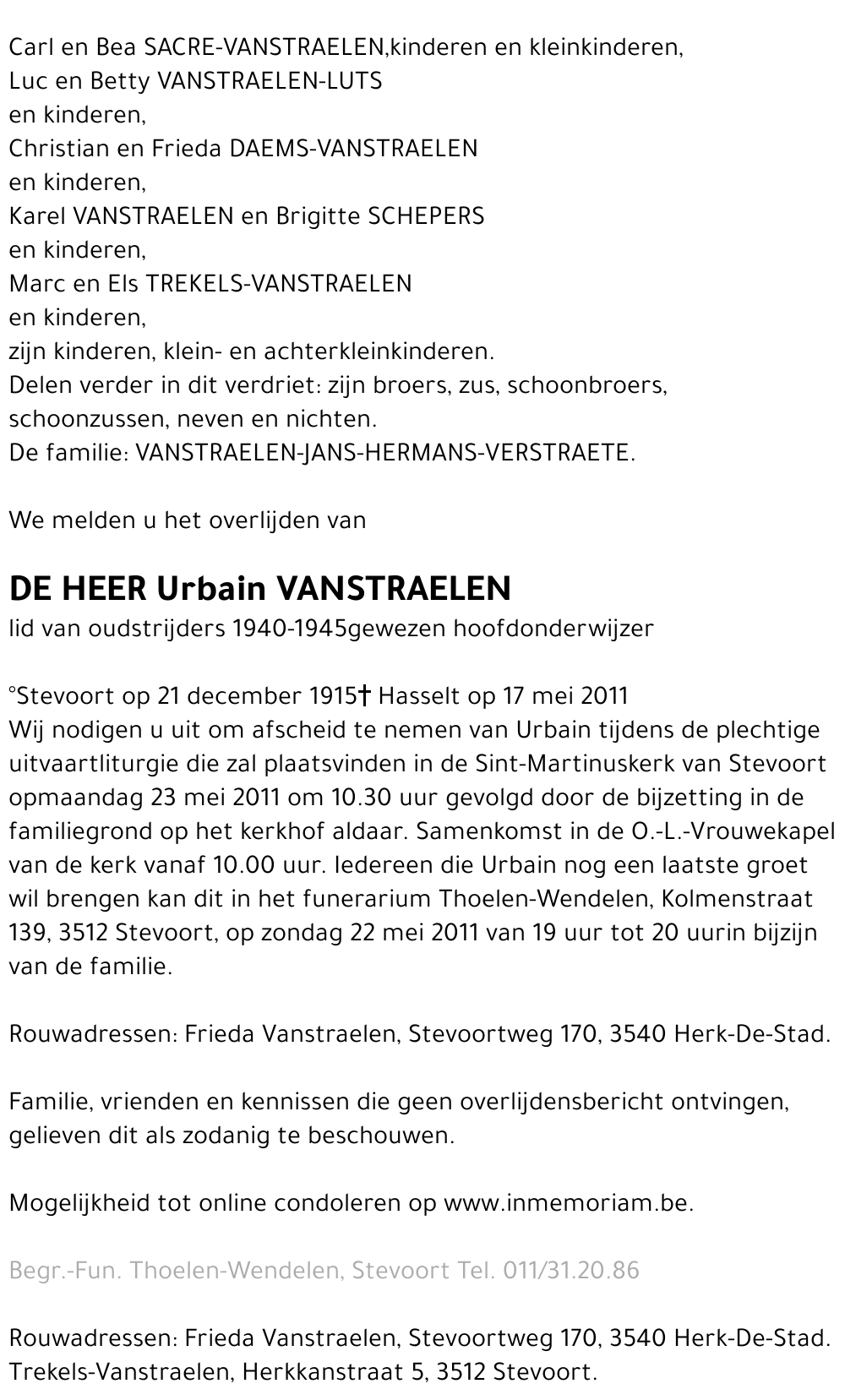 Urbain vanstraelen