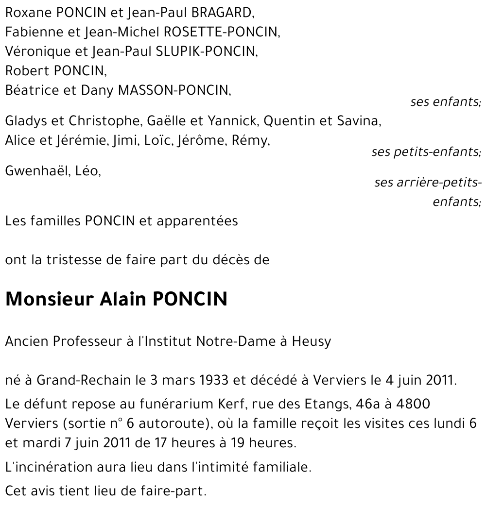 Alain PONCIN