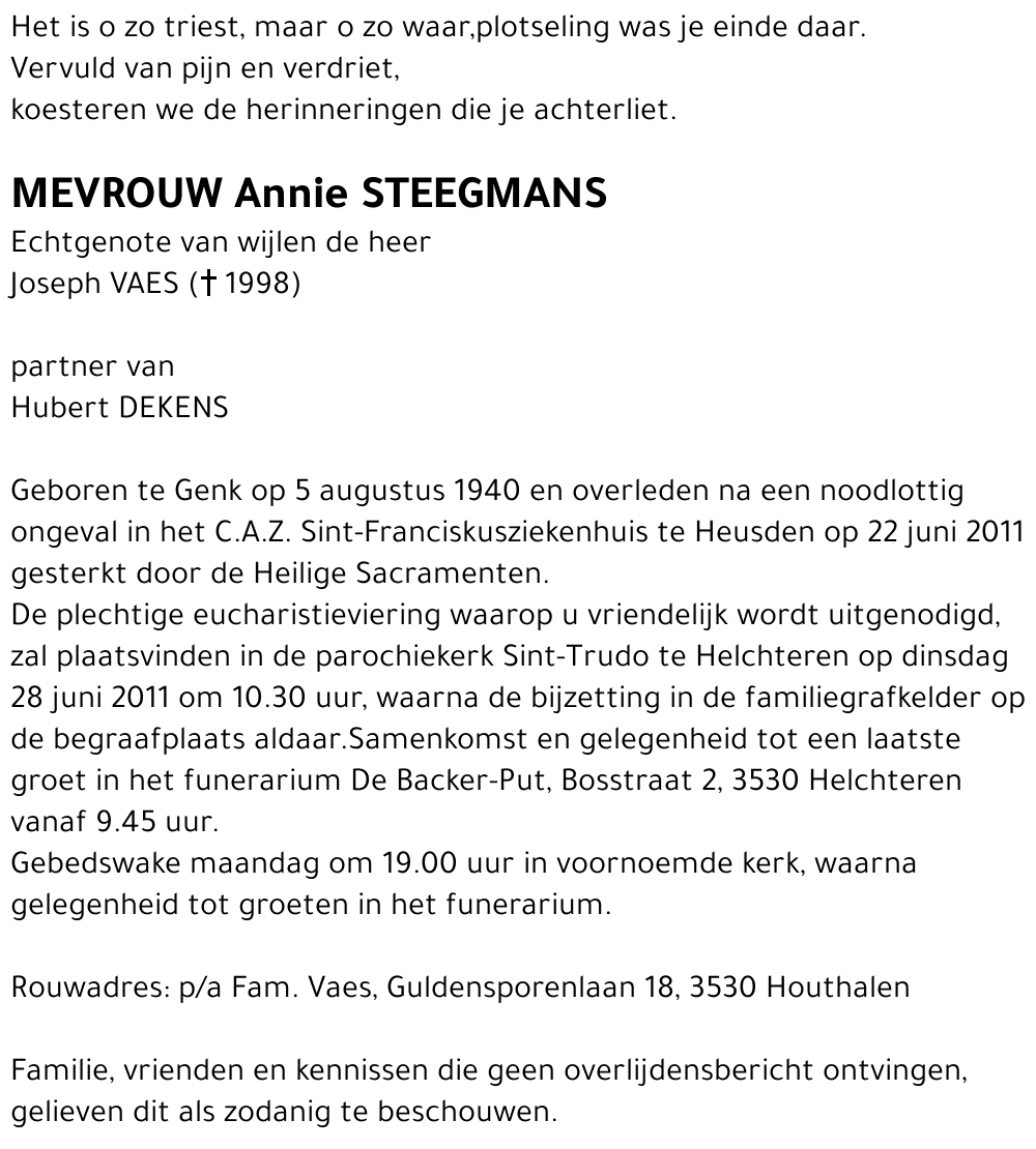 Annie STEEGMANS