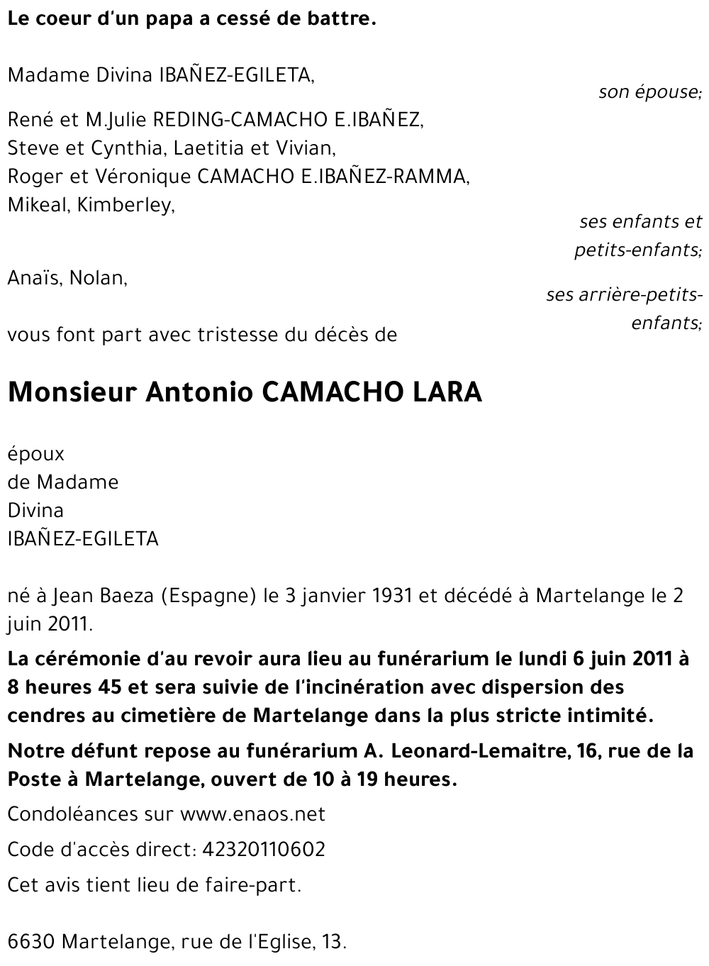 Antonio CAMACHO  LARA