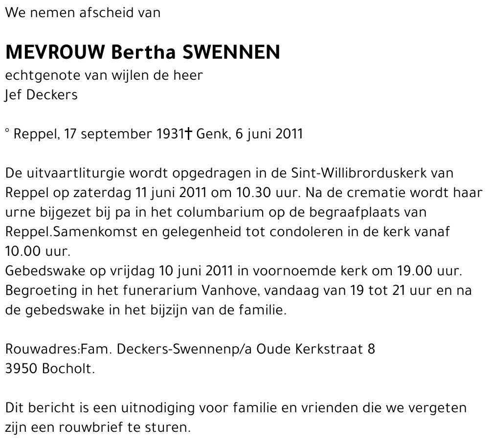 Bertha Swennen