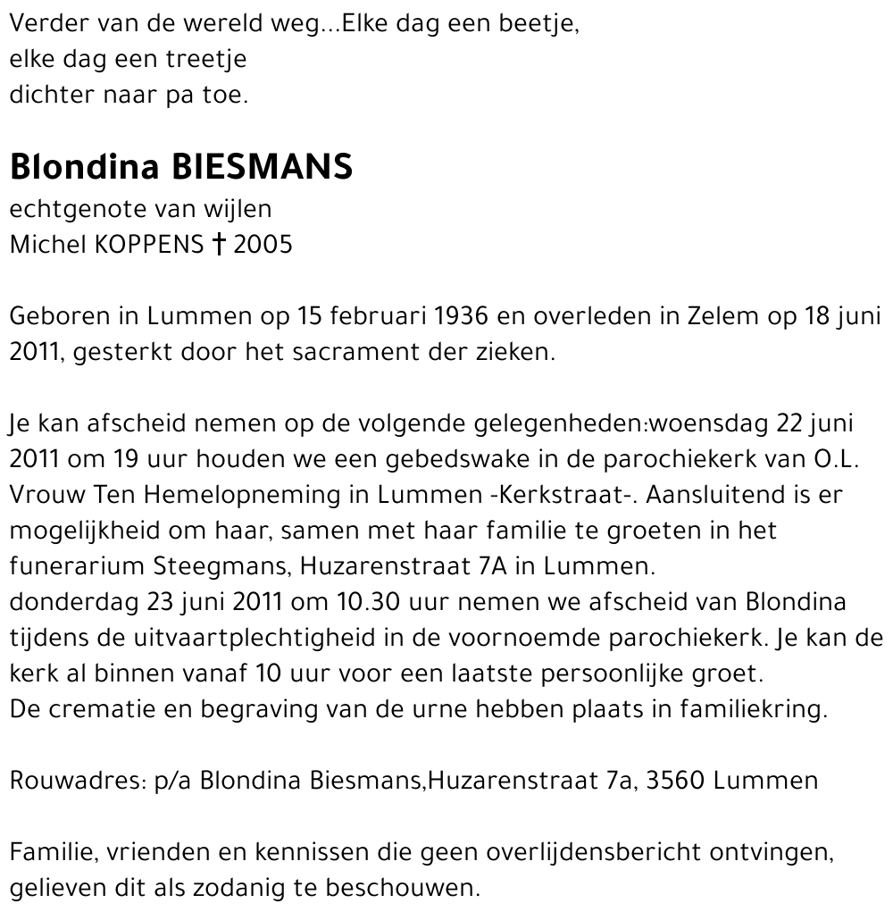 Blondina Biesmans