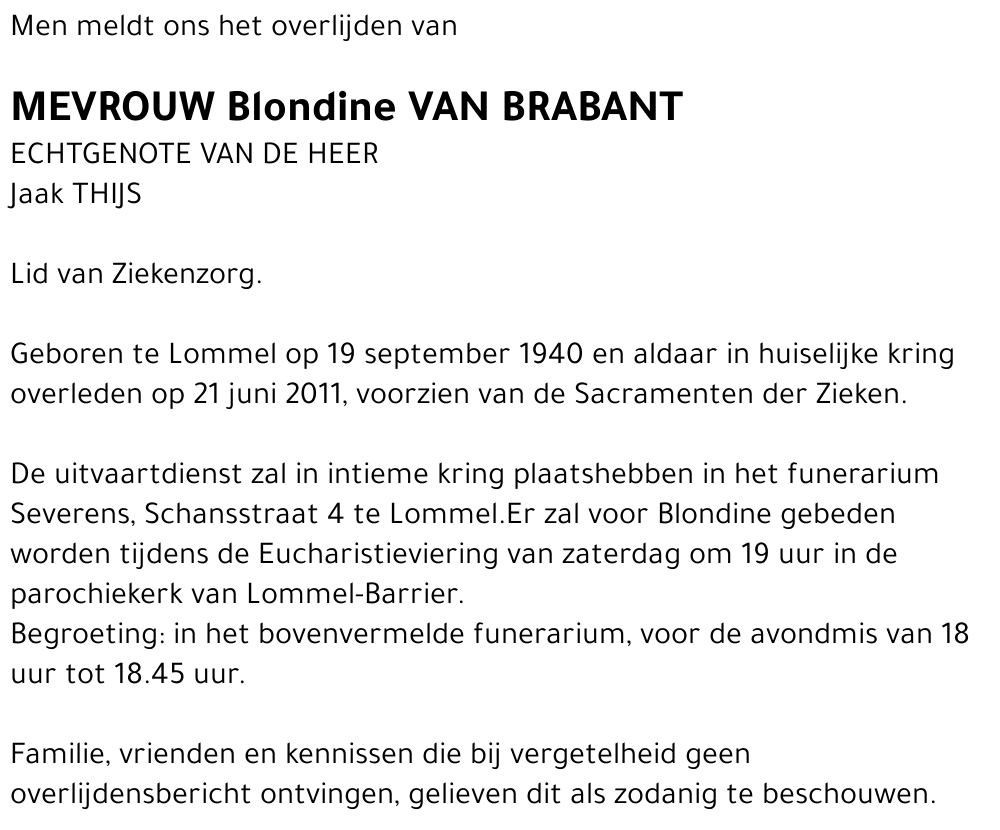 Blondine Van Brabant