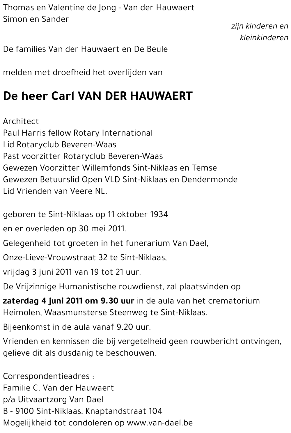 Carl VAN DER HAUWAERT