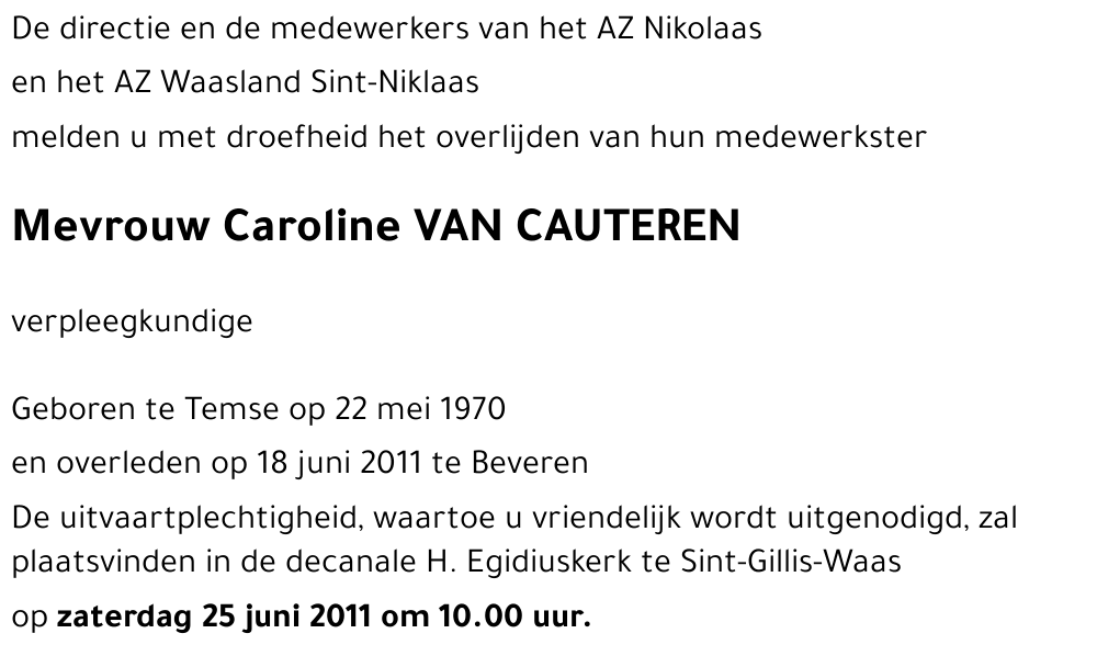 Caroline VAN CAUTEREN