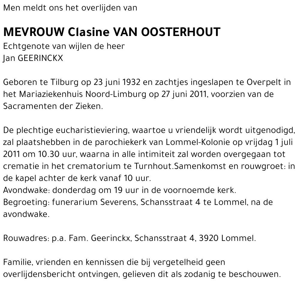 Clasine Van Oosterhout