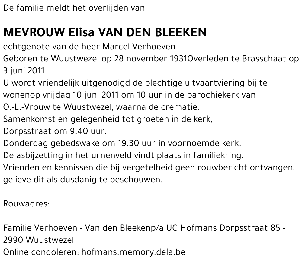 Elisa Van den Bleeken