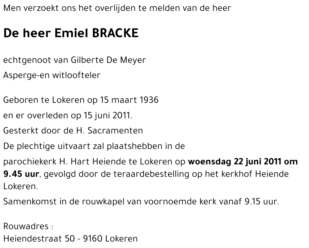 Emiel BRACKE