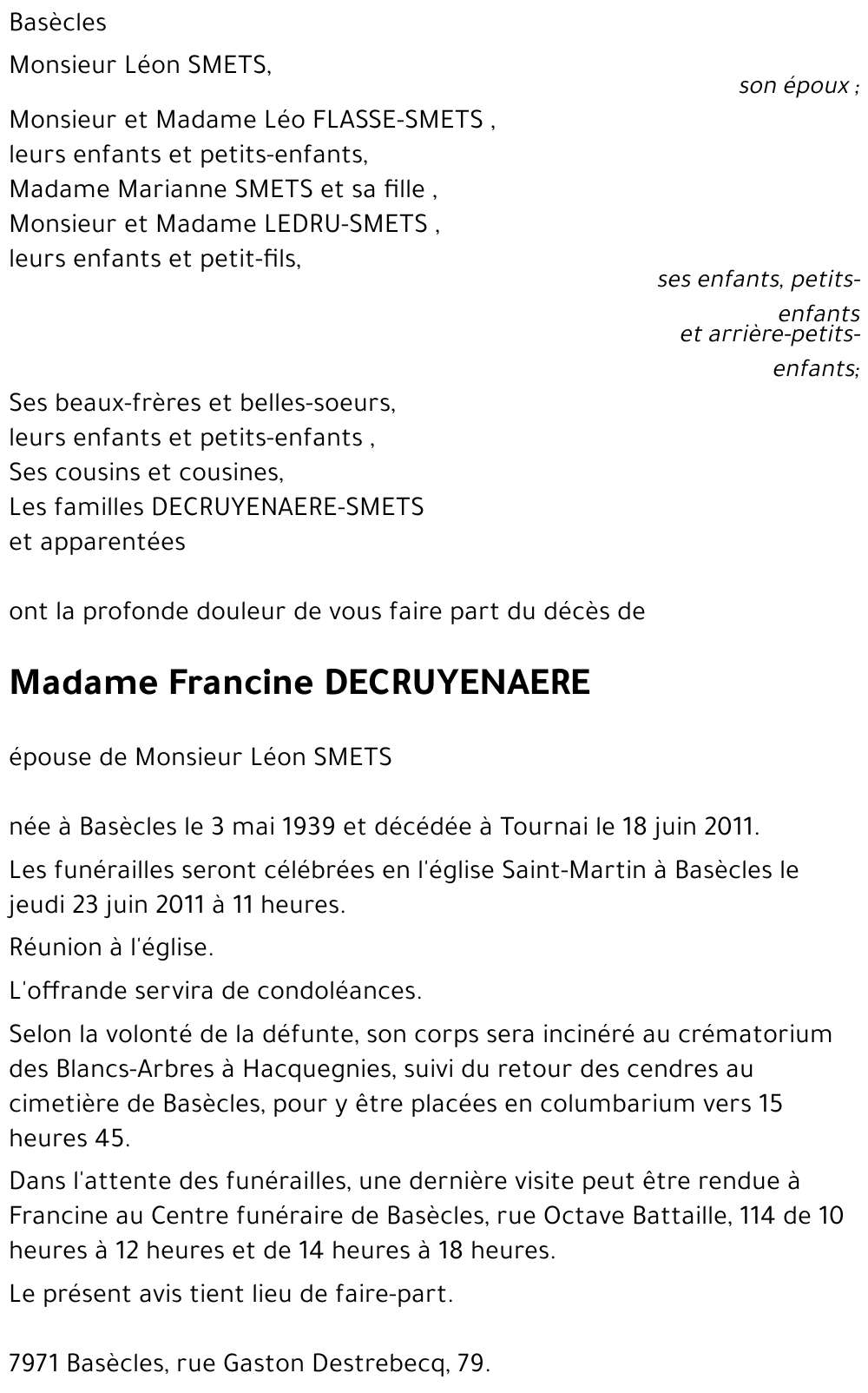 Francine DECRUYENAERE