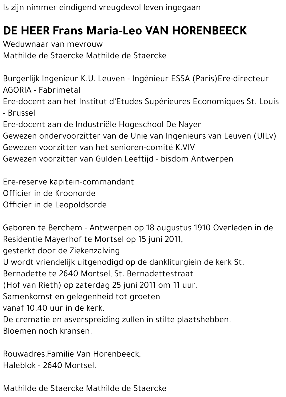 Frans Maria-Leo Van Horenbeeck