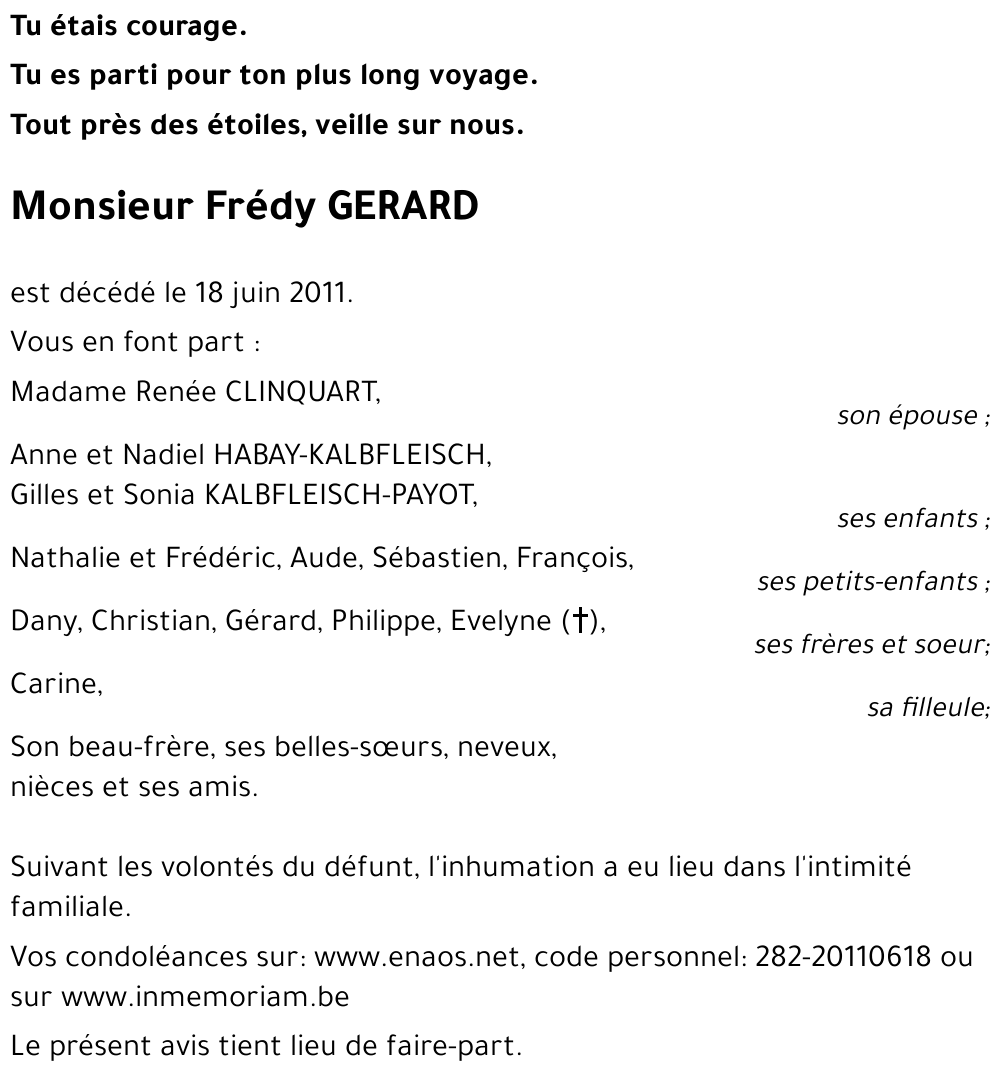 Frédy GERARD