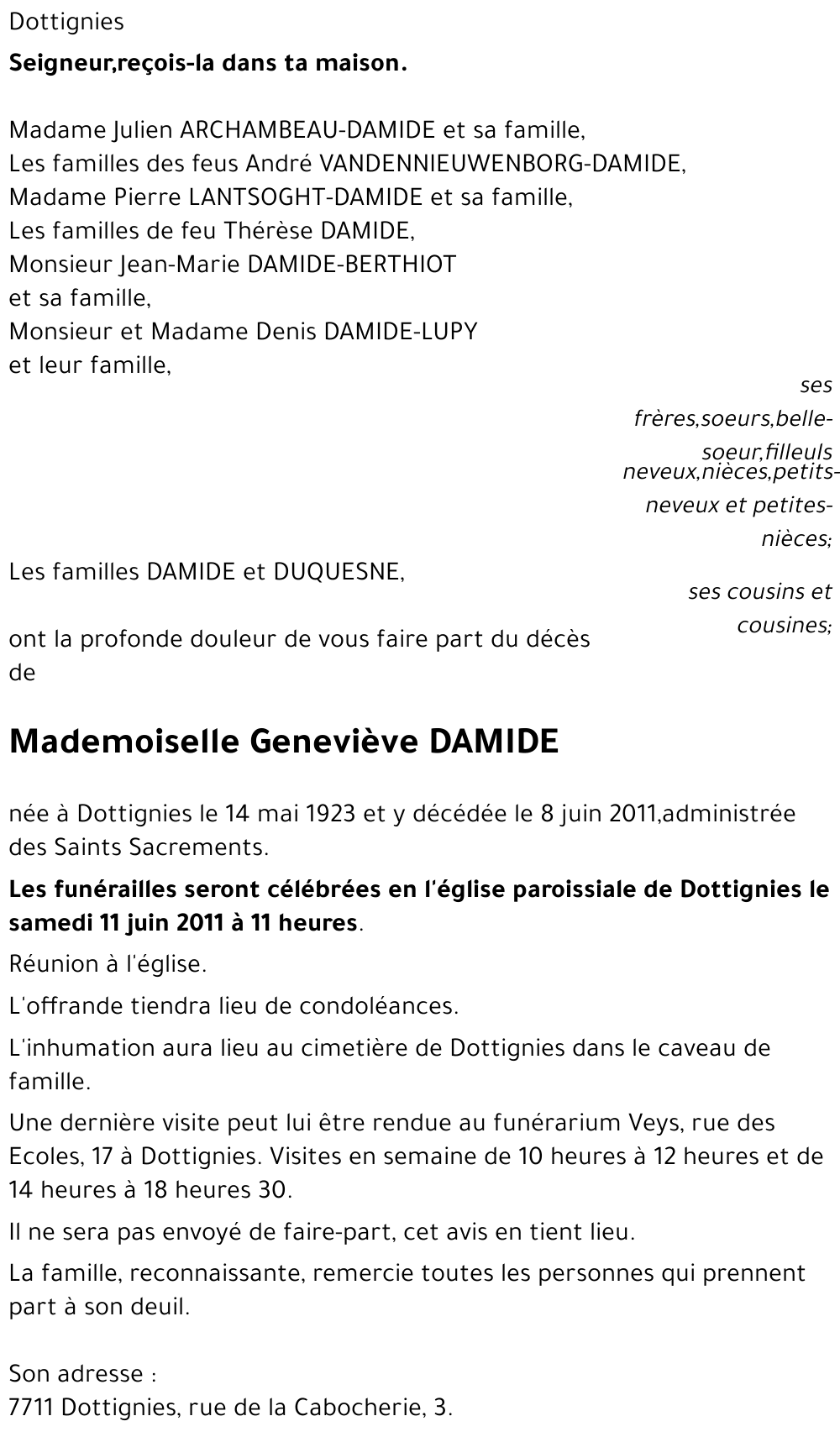 Geneviève DAMIDE