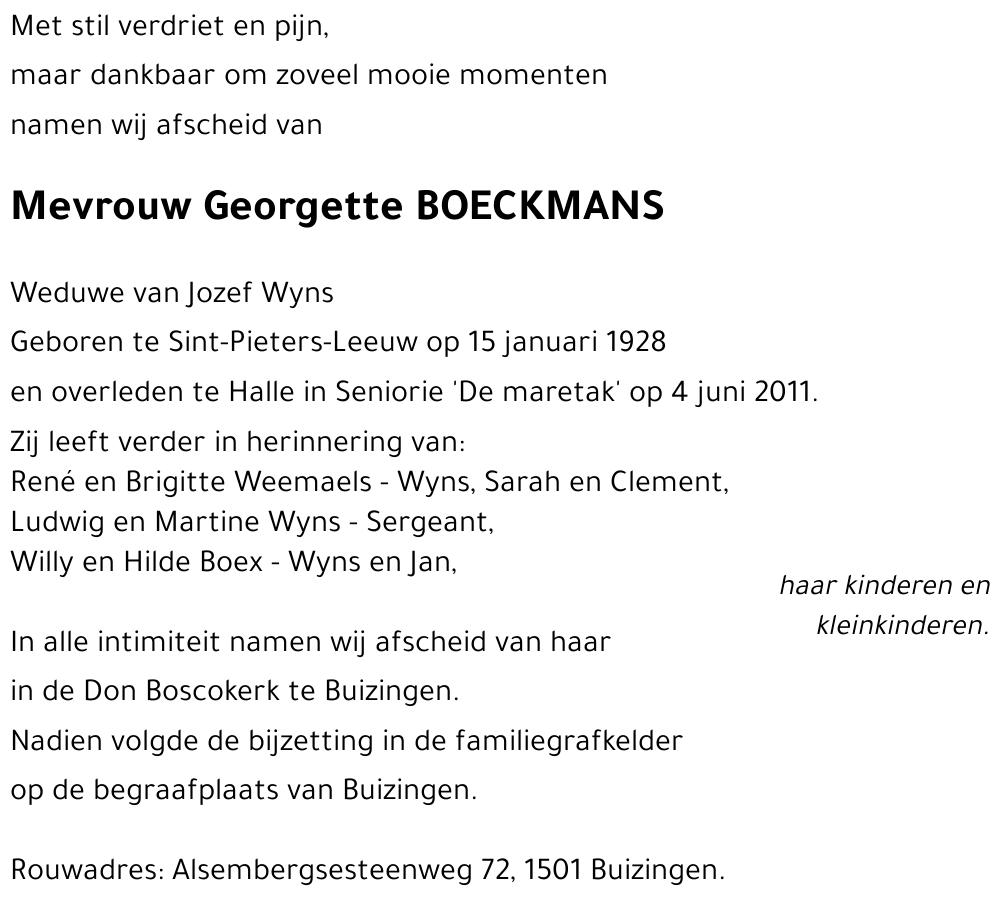 Georgette BOECKMANS
