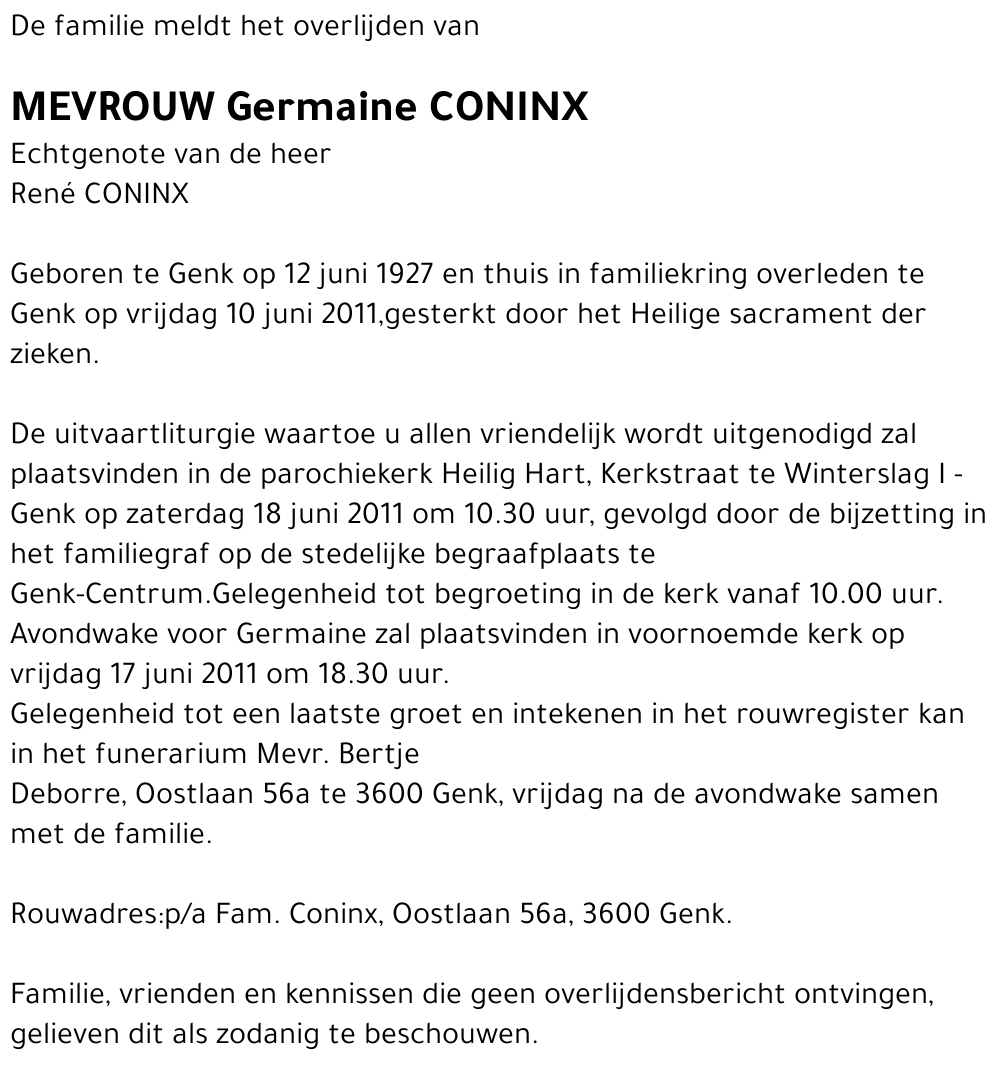 Germaine CONINX