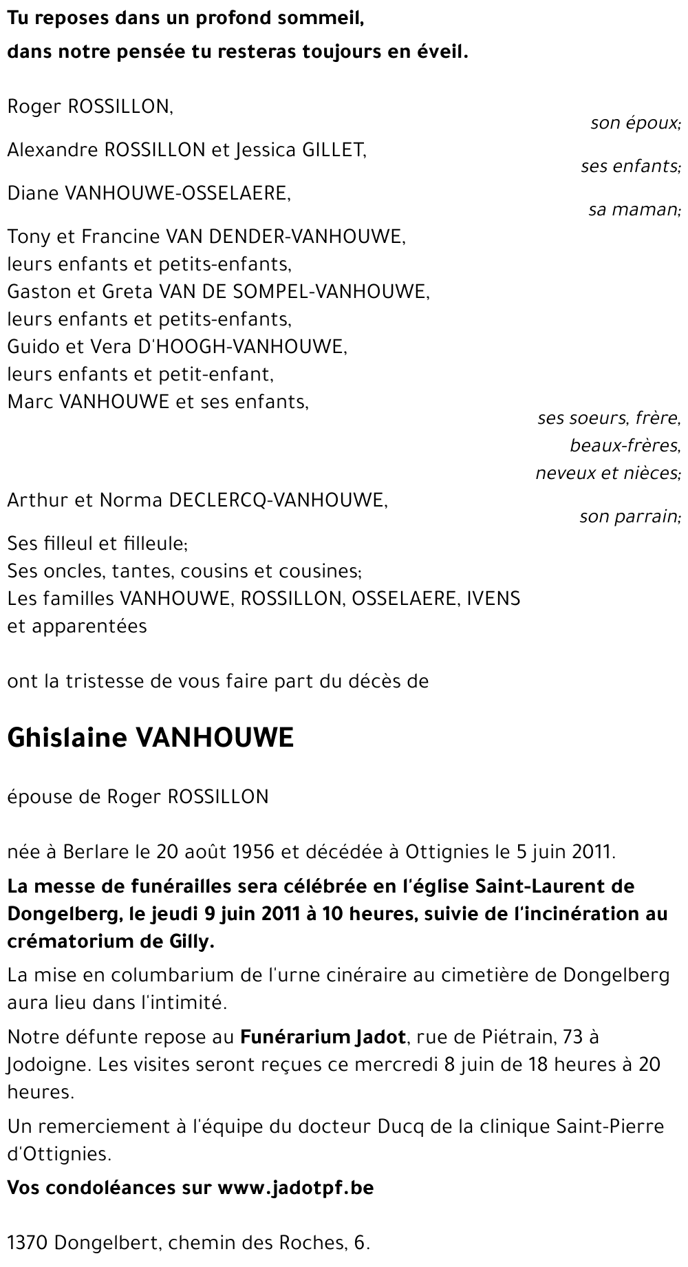 Ghislaine VANHOUWE