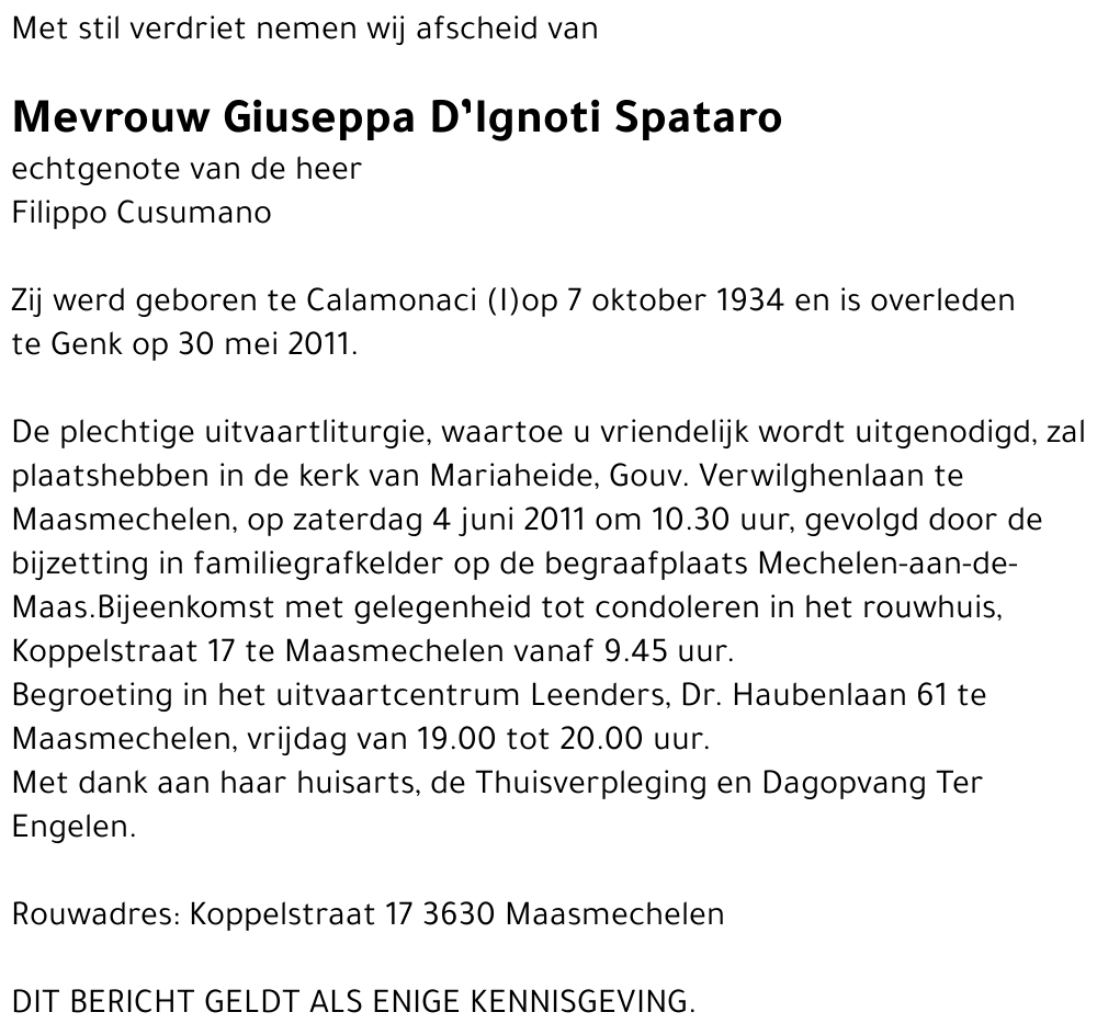 Giuseppa D'Ignoti Spataro