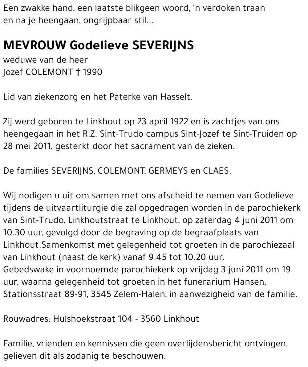 Godelieve SEVERIJNS