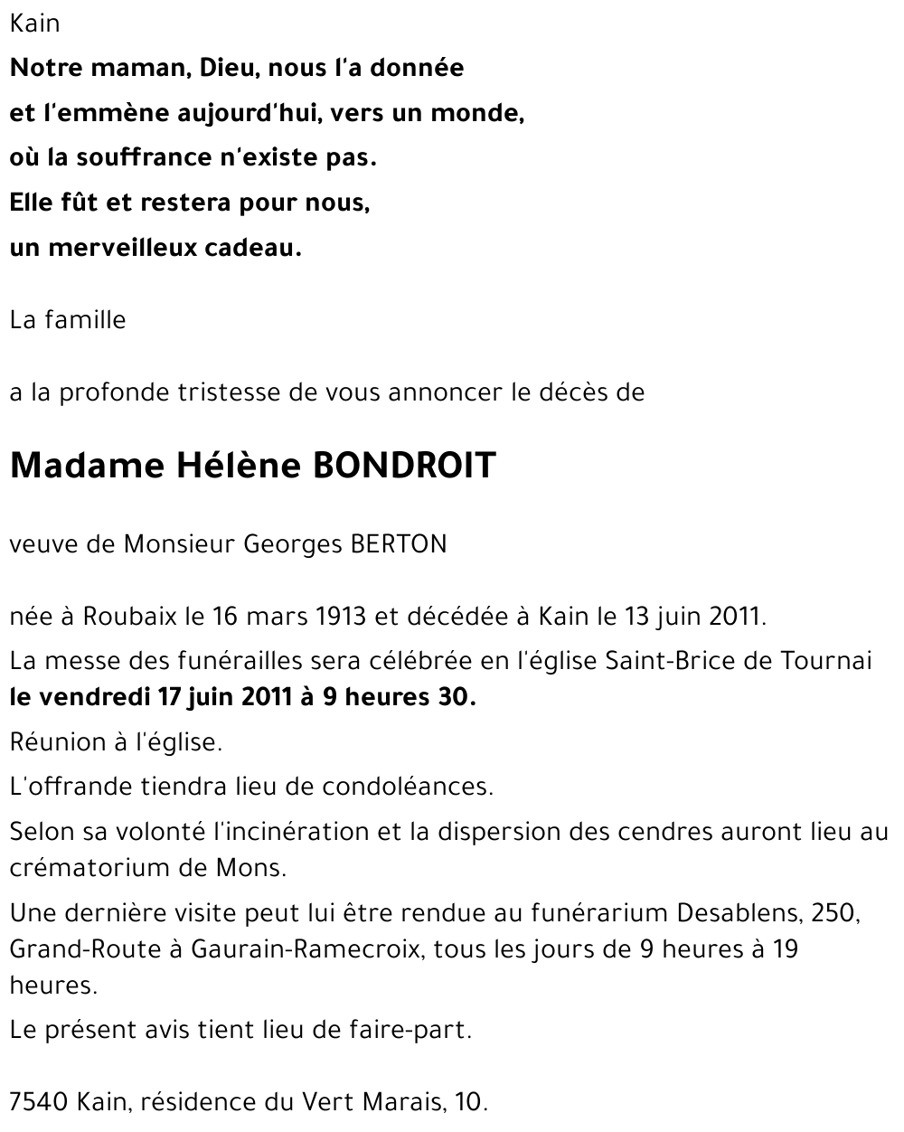 Hélène BONDROIT