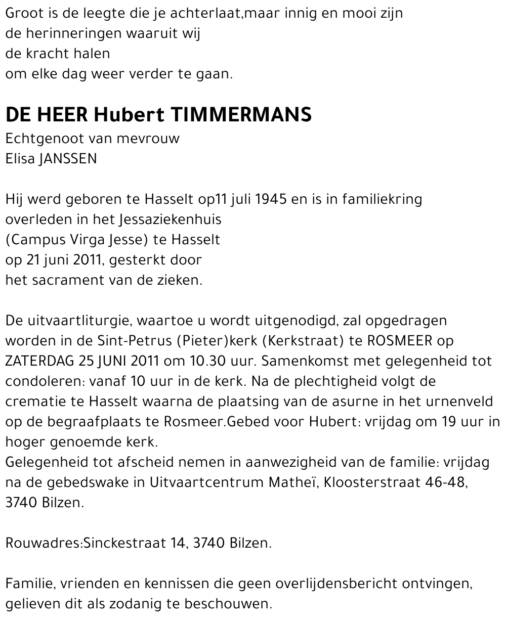 Hubert TIMMERMANS
