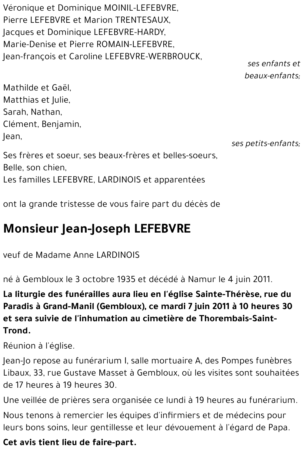 Jean-Joseph LEFEBVRE