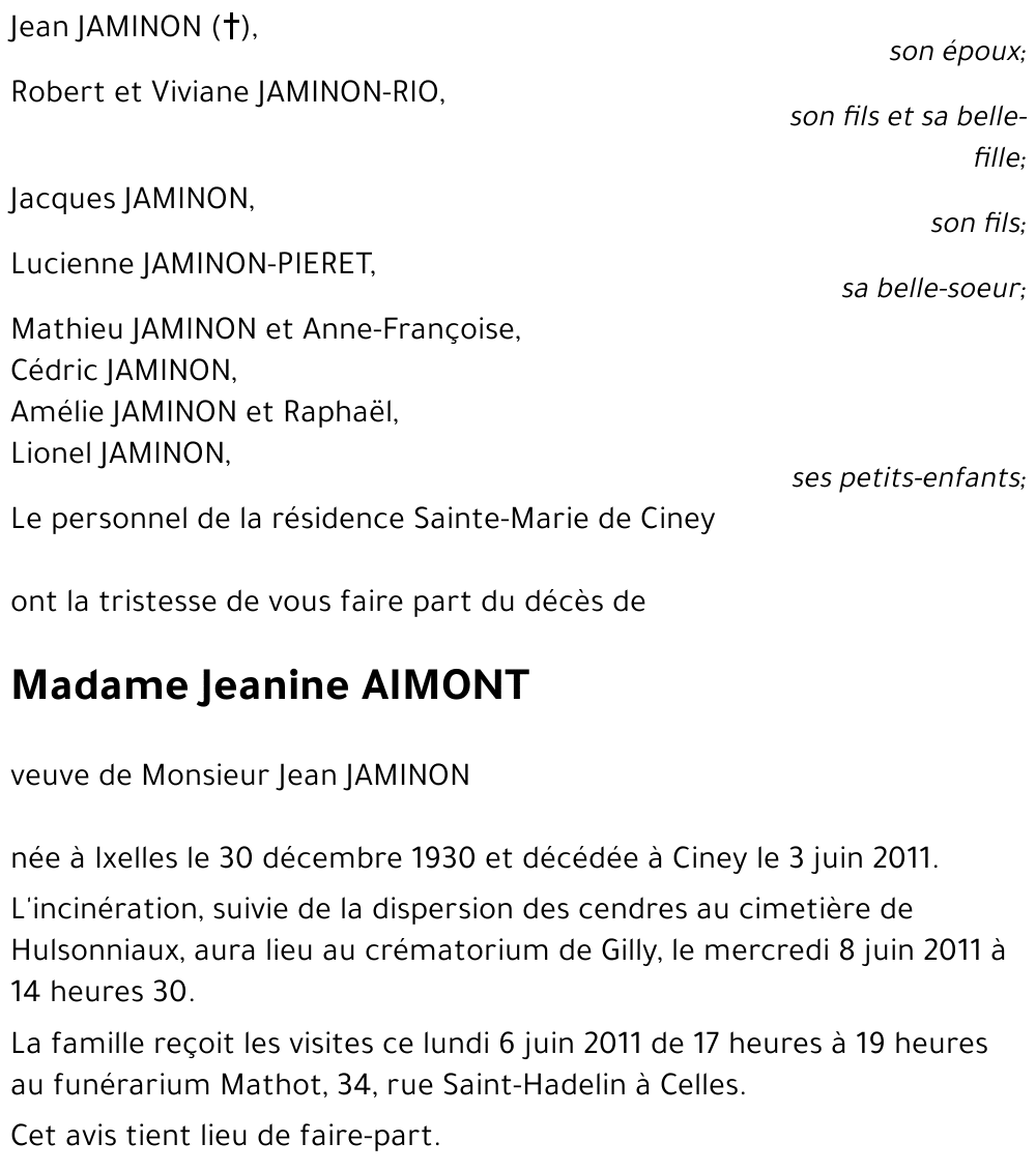 Jeanine AIMONT