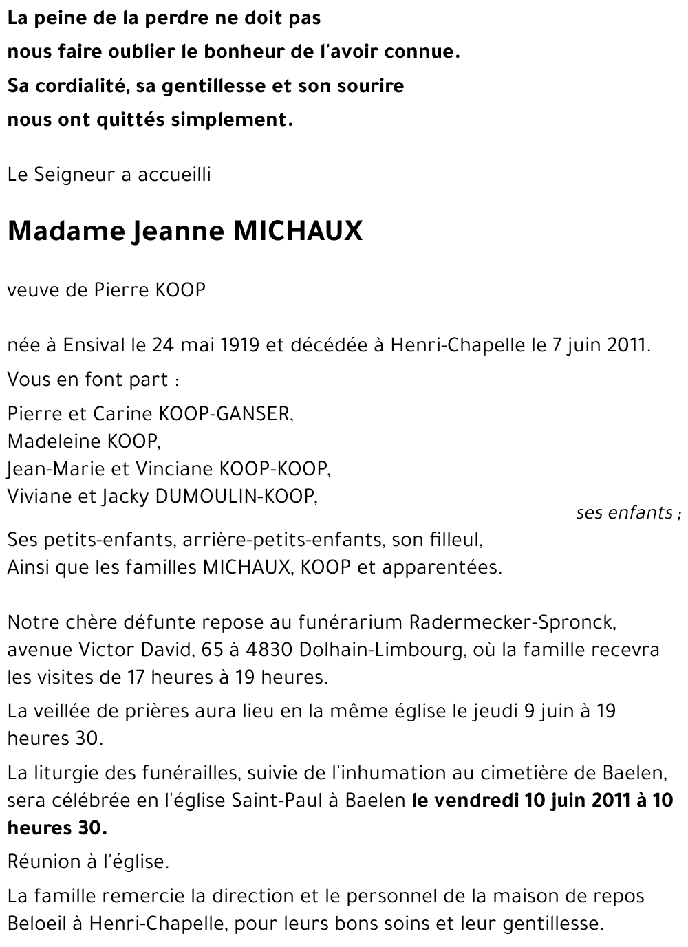 Jeanne MICHAUX